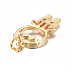 Латунные микропаве прозрачные подвески с фианитом KK-I674-14G