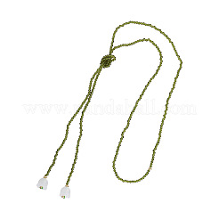 Ожерелья-лариаты из стеклянных бус с цветком VX1861