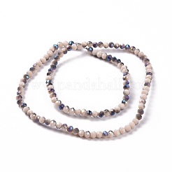 Chapelets de perles en verre opaque de couleur unie&nbsp;EGLA-A034-P4mm-I04