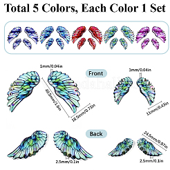 5 набор подвесок-крыльев из эпоксидной смолы двух цветов&nbsp;FIND-SC0014-12