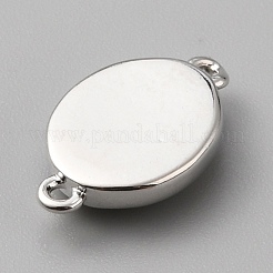 パウアシェルコネクターチャーム  真鍮パーツ  オーバルリンク  プラチナ  8x13.5x3mm  穴：1mm&nbsp;FIND-WH0110-487P