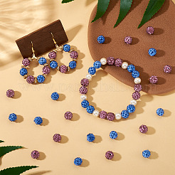 100 шт. 2-цветные бусины из полимерной глины ручной работы со стразами&nbsp;CLAY-TA0001-79A