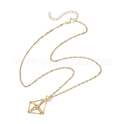 304 нержавеющая сталь пустой макраме мешочек кулон сингапурская цепочка ожерелье изготовление NJEW-JN05283-01