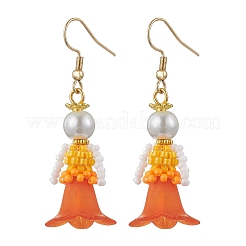 Серьги-подвески из стеклянных бусин ручной работы&nbsp;EJEW-MZ00446-05