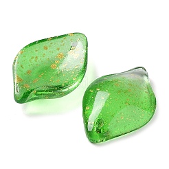 クリアガラスペンダント  グリッターパウダー付き  花びら  ミックスカラー  19x13x4.5mm  穴：1mm&nbsp;GLAA-L027-C
