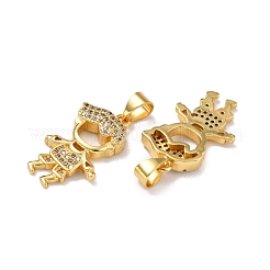 Латунные микропаве прозрачные подвески с фианитом ZIRC-A021-60G