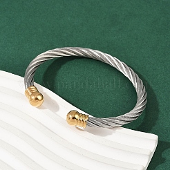 Браслеты-манжеты из нержавеющей стали 304 BJEW-M136-01A-PG