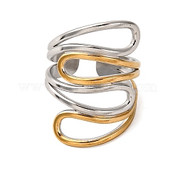 Двухцветные манжетные кольца из нержавеющей стали 304&nbsp;RJEW-S635-01GP-I