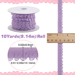 Bordure en dentelle élastique en polyester de 10 mètre&nbsp;SRIB-WH0011-121B