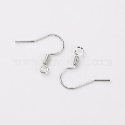 アイアン製ピアスフック  水平ループ付き  カドミウムフリー＆鉛フリー  銀  17x17.5mm  穴：2mm&nbsp;E133-S