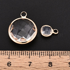 Латунь стекло кулоны GLAA-T027-07