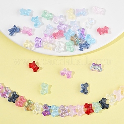 120 шт. 15-цветные прозрачные стеклянные бусины-спрей&nbsp;GLAA-FS0002-12B