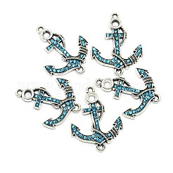 Якорь античный серебряный тон сплав горный хрусталь звенья соединители&nbsp;LS-ALRI-N024-03G