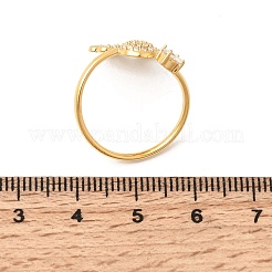 Открытые кольца-манжеты из нержавеющей стали 304 с микропаве из кубического циркония&nbsp;RJEW-Z130-01G-02