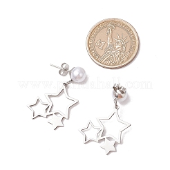 6 пара сережек-гвоздиков из нержавеющей стали 201 в 6 стилях EJEW-JE06342