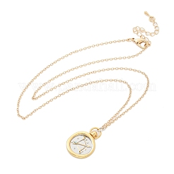 Латунные ожерелья с подвесками таро «Двенадцать созвездий» NJEW-Q006-01K-G