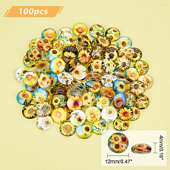 100шт стеклянные кабошоны&nbsp;GGLA-PH0001-18