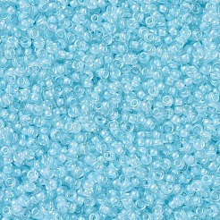 MIYUKIラウンドロカイユビーズ  日本製シードビーズ  （rr220)アクアミストライニングクリスタル  11/0  2x1.3mm  穴：0.8mm  約1100PCS /ボトル  10 G /ボトル&nbsp;SEED-JP0008-RR0220