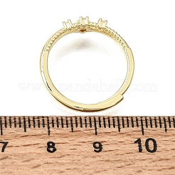 Bagues en laiton micro pavées en oxyde de zirconium transparent pour femmes&nbsp;CU-CBAE7DF-12G-02