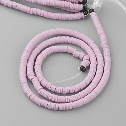 Плоские круглые бусинки распорки ручной полимерной глины&nbsp;CLAY-R067-4.0mm-26