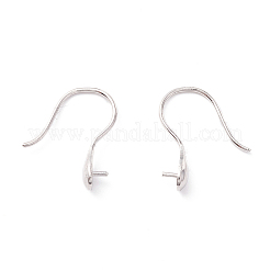 ロジウムメッキ 925 スターリングシルバー ピアスフック  片穴ビーズ  ティアドロップ  プラチナ  16~16.5x3.5mm  21ゲージ  ピン：0.7mmおよび0.6mm（片穴ビード用）&nbsp;STER-P047-01B-P