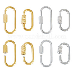 8 Stück 4 Stile 304 Edelstahl Schraube Karabiner Schloss Charms&nbsp;STAS-TA0005-52