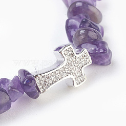 Природный и синтетический драгоценный камень бисер растянуть браслеты BJEW-JB03926-03