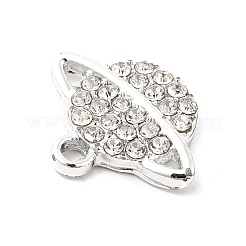 合金ラインストーンペンダント  プラチナトーンの惑星チャーム  クリスタル  15x18x2.6mm  穴：2mm&nbsp;ALRI-C007-35P