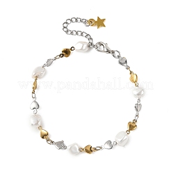 304 Edelstahl-Herzgliederkettenarmbänder&nbsp;BJEW-JB14166