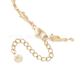 Латунные ожерелья из цепочек-рыбок для женщин&nbsp;NJEW-JN05521