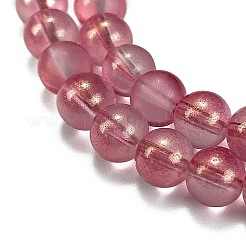 Fili di perle di vetro trasparente satinato&nbsp;X1-GLAA-P065-8mm-09