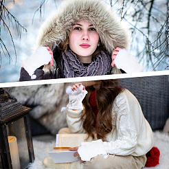 1 пара замшевых перчаток без пальцев&nbsp;AJEW-CY0002-16B