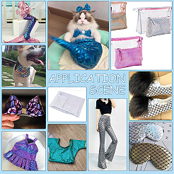 Ткань из полиэстера с узором в виде рыбьей чешуи&nbsp;DIY-WH0899-324A