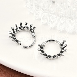 Серьги-кольца из хирургической нержавеющей стали 316 с короной EJEW-G416-26AS