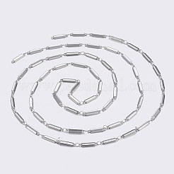 変色しにくい304ステンレススチールチェーン  リンクバーチェーン  ハンダ付け  ステンレス鋼色  15x3x1.2mm&nbsp;STAS-P197-046P