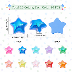 300 шт. двухцветные непрозрачные акриловые кабошоны PACR-PH0001-05