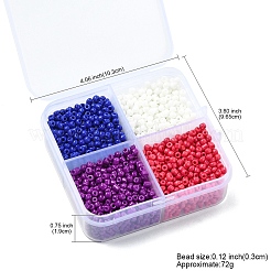 72g 4 Arten Glas Saatperlen&nbsp;SEED-YW0002-77D