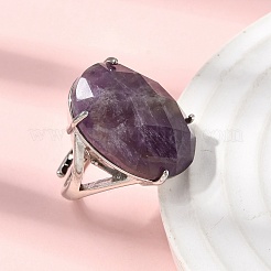 Natürlichen Amethyst Fingerringe&nbsp;RJEW-C154-01I