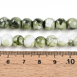 Perles de verre de peinture de cuisson&nbsp;X1-DGLA-N003-8mm-C06