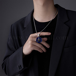 Ожерелья с эмалированным кулоном из нержавеющей стали 304 для мужчин BV6078-4