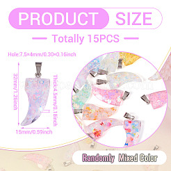 15 шт. подвески из светящейся смоляной пайетки&nbsp;RESI-TA0004-20A