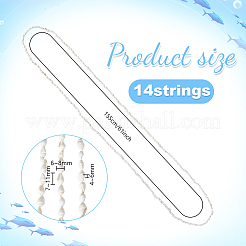 Lunghe collane con perline di conchiglia naturale per donna&nbsp;LS-AJEW-WH0460-131A