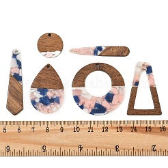Ciondoli in legno di noce e resina trasparente&nbsp;WD-CBA583A-13