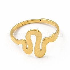 Ионное покрытие (IP) 304 нержавеющая сталь змея регулируемое кольцо для женщин&nbsp;RJEW-B027-25G