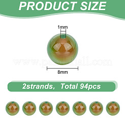 2 нити натуральных бусин павлиньего агата нити&nbsp;G-GO0001-37