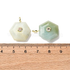 Amazonit Anhänger mit natürlichen Blumen&nbsp;G-P588-02G-10