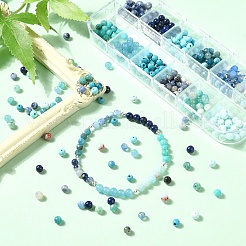 Наборы для изготовления браслетов из круглых бусин из натуральных камней своими руками&nbsp;DIY-YW0011-83