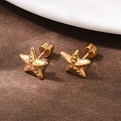 Серьги-гвоздики в форме звезды из нержавеющей стали 304&nbsp;EJEW-I320-10G