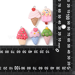 30шт 5 стиля непрозрачные подвески из смолы&nbsp;RESI-CJ0003-04