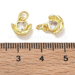 Messingpflaster klare Zirkonia Charms&nbsp;CU-CBA6E4E-19G-E